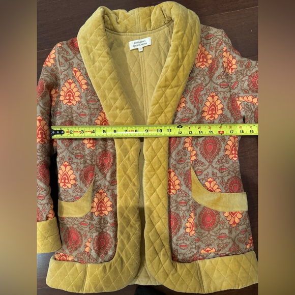 Chasing Unicorns California Bound Quilted Velvet Afghan Jacket sz XS - Picture 11 of 11